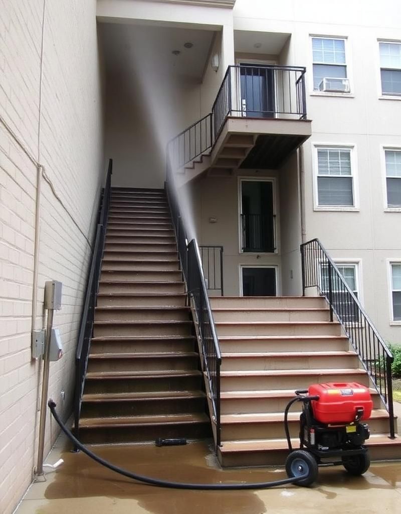 Apartment stairwell cleaning