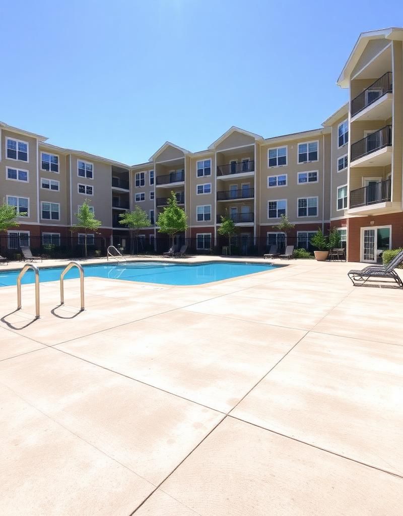 Apartment pool deck cleaning