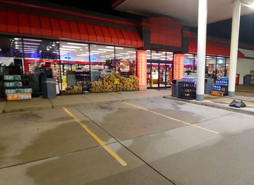 Concrete brightening at gas station